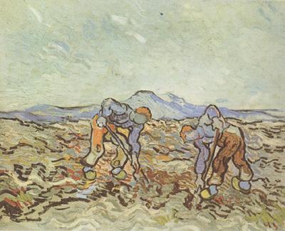 Vincent Van Gogh Peasants Lifting Potatoes (nn04) oil painting image